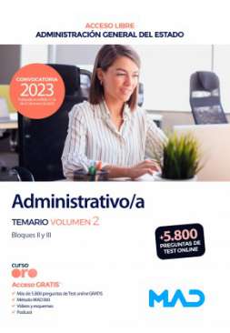 Administrativo/a de la Administración General del Estado (Acceso Libre). Temario, 2