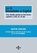 Ley de Sociedades de Capital : texto Refundido aprobado por Real Decreto Legislativo 1/2010, de 2 de julio