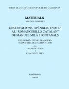 Obra del Cançoner Popular de Catalunya, 1. Observacions, apèndixs i  notes al 